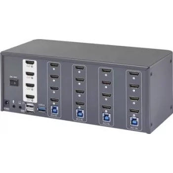 SpeaKa Professional 4 Portu HDMI Multi Displeja KVM Slēdzis 4x4 KVM-Konsole 3840 x 2160 (SP-13389140)