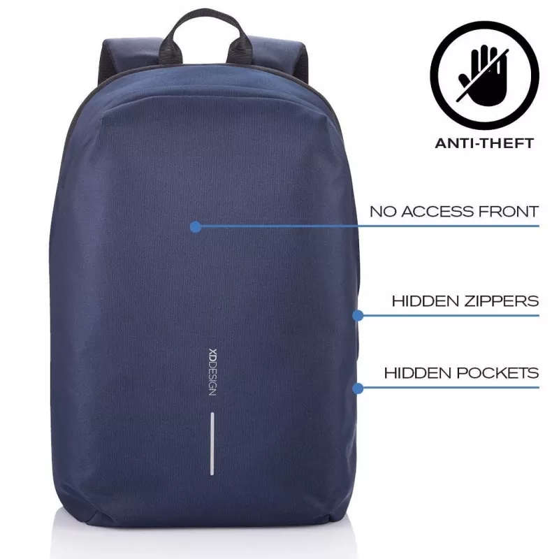 Ikdienas mugursoma XDDESIGN Bobby Soft ar 15.6 collu klēpjdatora nodalījumu, 16 L, tumši zila, PET