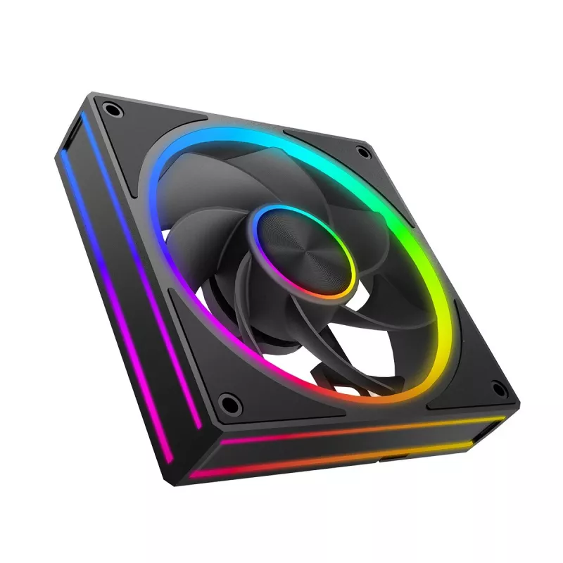 Datora korpusa ventilators MODECOM VOLCANO LOOP 120 ARGB Reverse Fan Melns 120 mm PWM 400–1400 RPM ARGB savienotājs