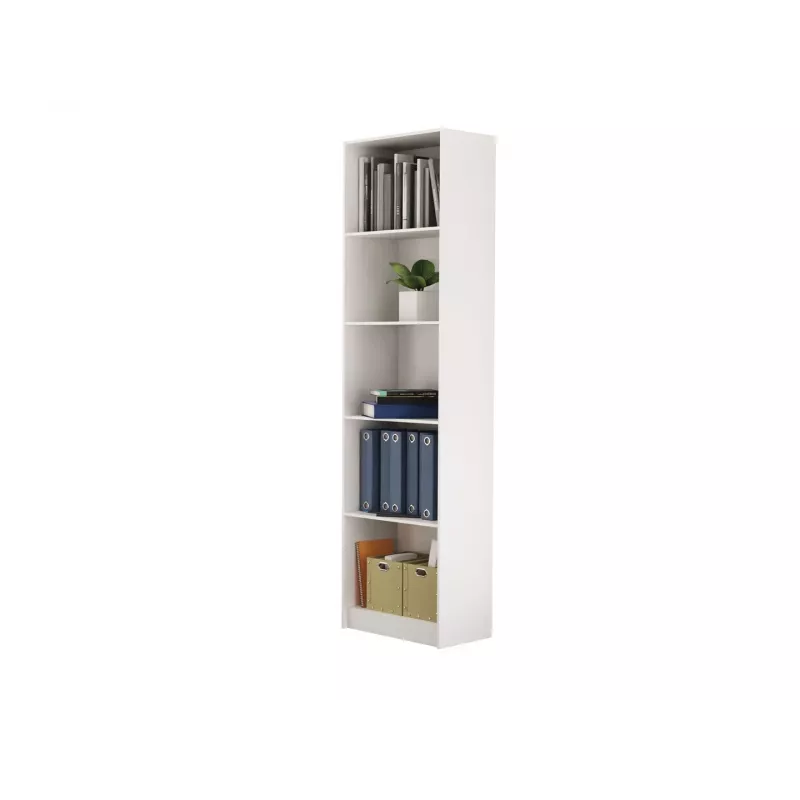 Biroja grāmatplaukts Topeshop R50 BIEL 5 plaukti balts
