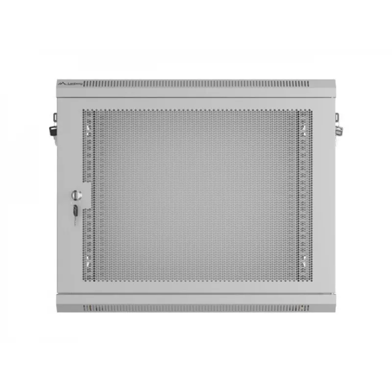 Lanberg WF01 19 inch 9U 600x450 pelēks sienas stiprinājuma skapis ar perforētām durvīm
