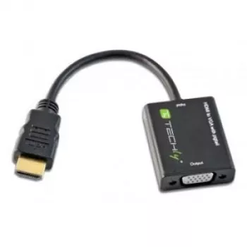 Techly IDATA-HDMI-VGA2 VGA (D-Sub) adapteris, melns