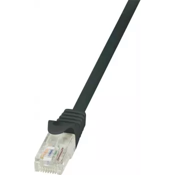 LogiLink CP1083U RJ45 tīkla kabelis, savienojuma kabelis CAT 5e U/UTP 7,50 m melns ar spraudņa aizsardzību