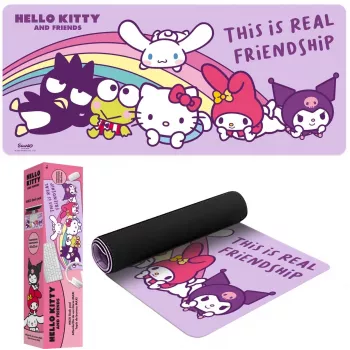 Peles paliktnis Kids Euroswan 80×30 cm Hello Kitty, liels galda paklājs pelei un tastatūrai