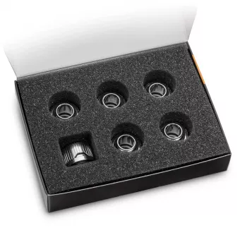 EK Water Blocks EK-Quantum Torque 6 komplekts HDC 12 uzgriežņu atslēgas gala stiprinājums Sudrabs 1/4 collas 6 gab.