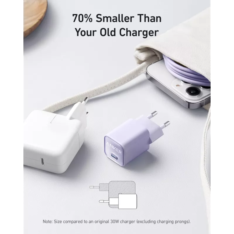 Anker 511 lādētājs (Nano 3), 30 W, 1x USB-C, balts