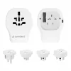 Ceļojumu sienas lādētājs GEMBIRD TPA-1A2C20-02-W 20W — 1×USB-A + 2×USB-C, G tipa kontaktdakša, 100–250V, balts