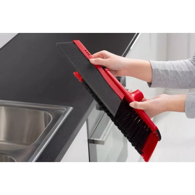 Grīdas slota VILEDA 143703 ar kātu, tehnopolimērs, mīksti/cieti sari, iekštelpām, 130 cm, sarkana