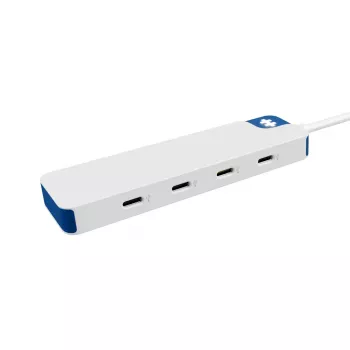 Hyper HyperDrive Flex 4 Portu USB-C Centrmezgls, Balts/Zils | HD5201BUGL