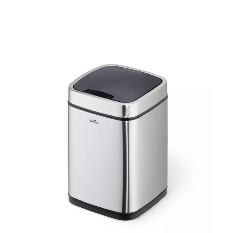 Durable NO TOUCH 6L taisnstūra nerūsējošā tērauda atkritumu tvertne sudraba melna