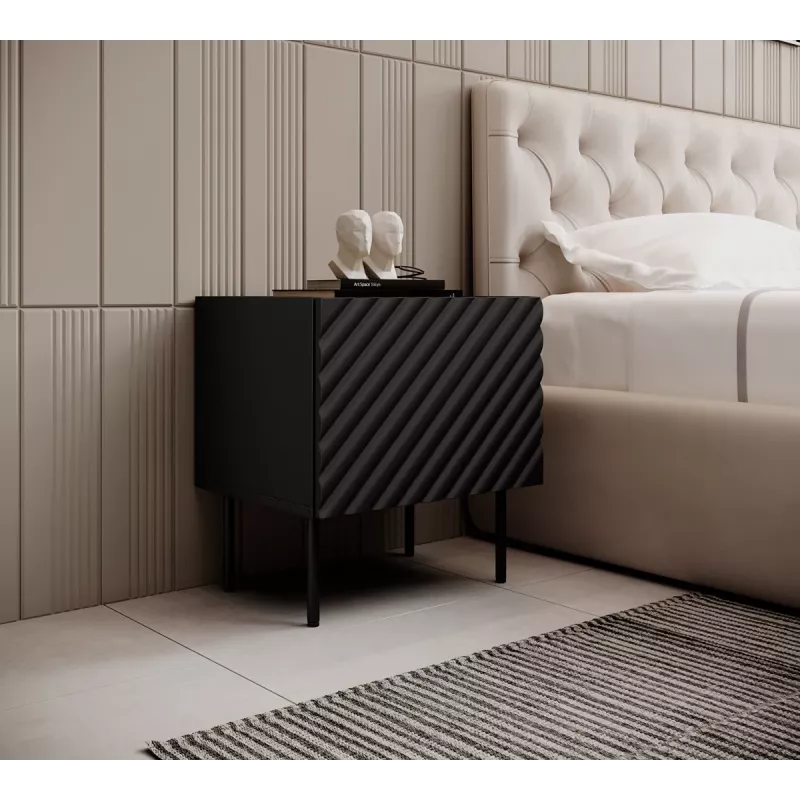 Naktsgaldiņš Cama ONDA 50x40x54 cm melns MDF/skaidu plātne komplektā 2 gab.