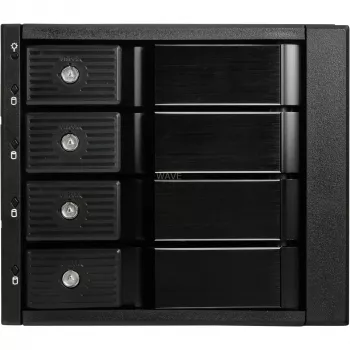 SilverStone SST-FS304-12G ārējais 3.5 collu korpuss, 4 nodalījumi - melns