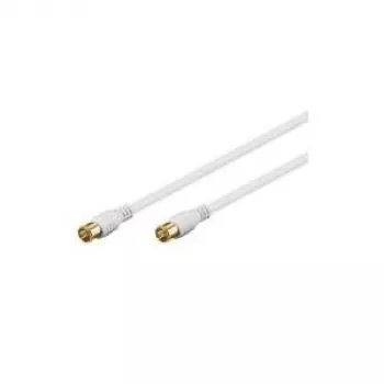 Wentronic Goobay SAT savienojuma kabelis, F-Quick, 100% ekranēts, apzeltīts, balts, 1,5 m - F-Spraudnis (Quick) F-Spraudnis (Quick) (62743)