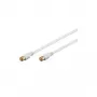 Wentronic Goobay SAT savienojuma kabelis, F-Quick, 100% ekranēts, apzeltīts, balts, 1,5 m - F-Spraudnis (Quick) F-Spraudnis (Quick) (62743)