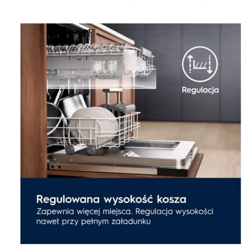 Iebūvējamā trauku mazgājamā mašīna Electrolux EES48401L — 600 mm, 13–14 komplekti, A energoklase, 10.5 L/ciklā