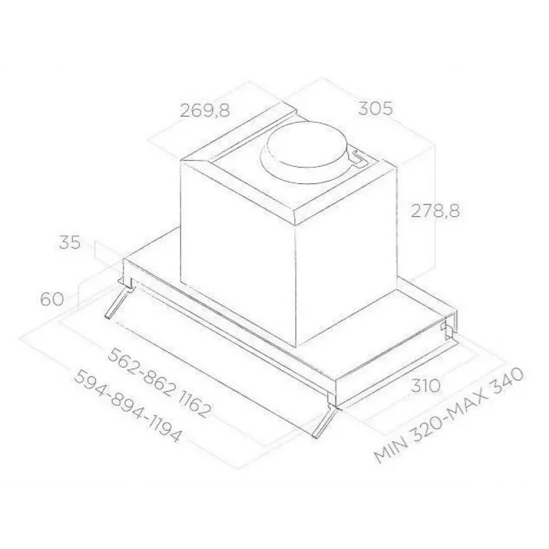 Tvaika nosūcējs BOXIN LUX LX/IX/A/90