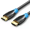 HDMI kabelis Vention AACBN 15 m, HDMI Type A uz Type A, HDMI 2.0, 18 Gbit/s, ARC, apzeltīti kontakti, melns