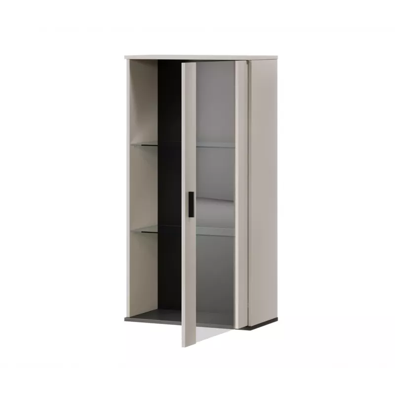 Piekaramais skapis SOHO S2 60x29x112 cm — smilškrēsns/melns