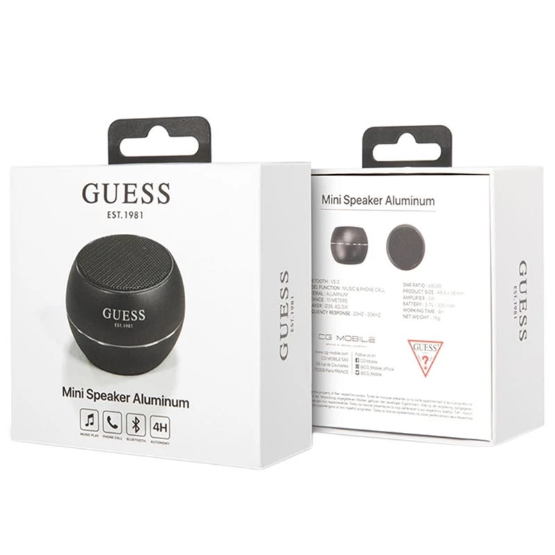 Pārnēsājamais skaļrunis Guess Mini Bluetooth Skaļrunis 3W Melns