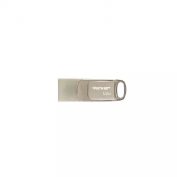 USB zibatmiņa PATRIOT PS128GT560DS5D 128GB USB 3.2 (USB-A / USB-C) grozāma cinka sakausējuma sudraba