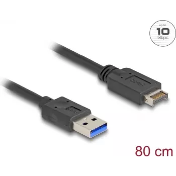 DeLOCK USB kabelis 10 Gbps Type-E Key A 20 kontaktu vīrietis uz Type-A vīrietis 80 cm