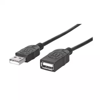 MANHATTAN Hi-Speed USB 2.0 pagarinātājkabelis A tips spraudnis - A tips ligzda, melns, 1.8 m (338653)