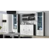 Sideboard Cama Meble UNI pelēks/balts spīdums, 2 durvis, 2 plaukti, 1320×380×920 mm