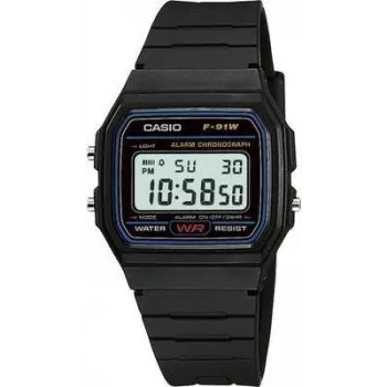 Pulkstenis Casio F-91W-1YEF Melns