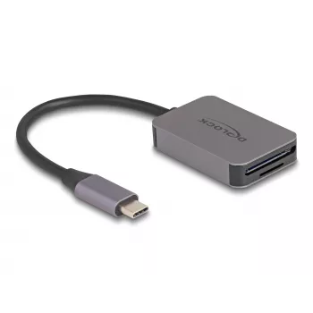 DeLOCK USB Type-C karšu lasītājs Alumīnijs SD Micro SD 5000 Mbit/s