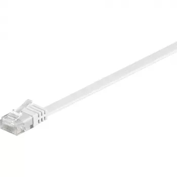 Wentronic Goobay CAT 6 plakanais patch kabelis, U/UTP, balts, 5 m - vara materiāls (95154)