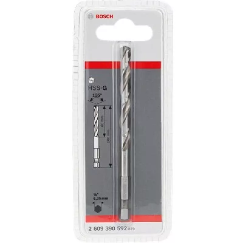 Centrējošs urbis Bosch HSS-G Pilot Drill Bits 6.35 mm