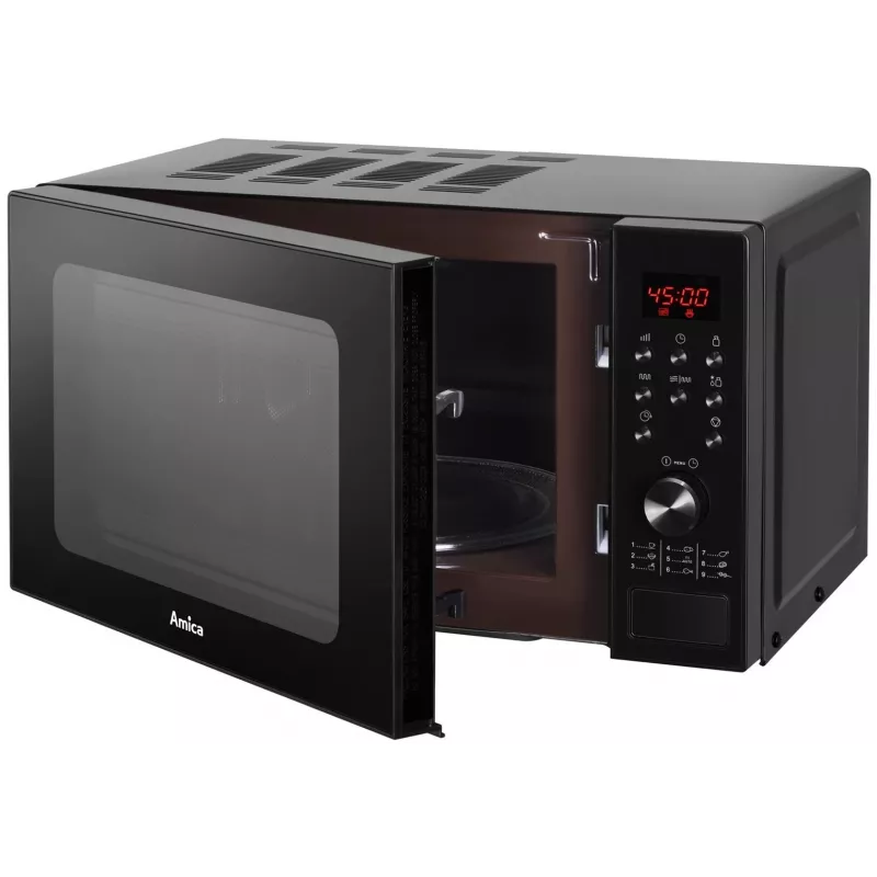 Amica AMGF20E1GB Mikroviļņu krāsns ar plakanu virsmu un grilu 20 L 700 W Melna
