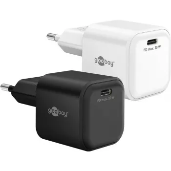 Goobay USB-C PD GaN Fast Charger Nano 20 W melns - 1x barošanas savienotājs (76690)