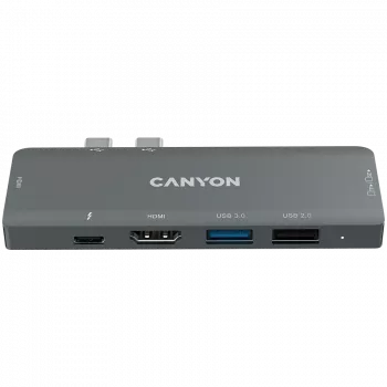 Canyon DS-5 USB 2.0 Type-C pelēks SD karšu lasītājs 60 Hz