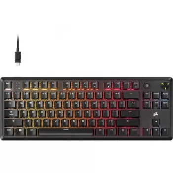 Corsair K70 CORE TKL | Bezvadu Mehāniskā Spēļu Tastatūra | Vadu | NA | Melna | 0.973 g | MLX RED