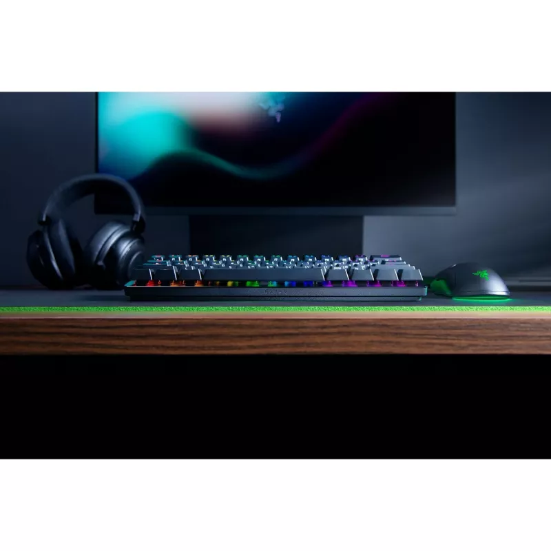 Razer Huntsman Mini, Gaming tastatūra, melna, DE-Layout, Razer Lineārie optiskie (sarkanie)