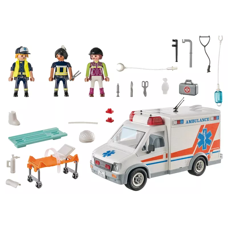 Rotaļu ātrās palīdzības auto PLAYMOBIL 71232 — daudzkrāsains, vecumam no 4 līdz 10 gadiem, AAA baterija