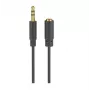 Wentronic Goobay 3,5 mm pagarinātāja kabelis, melns, 5 m - 3,5 mm ligzda (3-pin, stereo) > 3,5 mm spraudnis (3-pin, stereo) (97122)