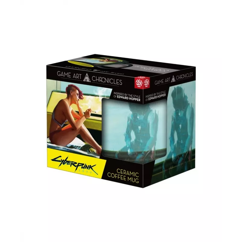 Termokrūze Heat Reveal Good Loot Cyberpunk 2077 Game Art Chronicles - V & Edward Hopper 450 ml Melna, Dzeltena
