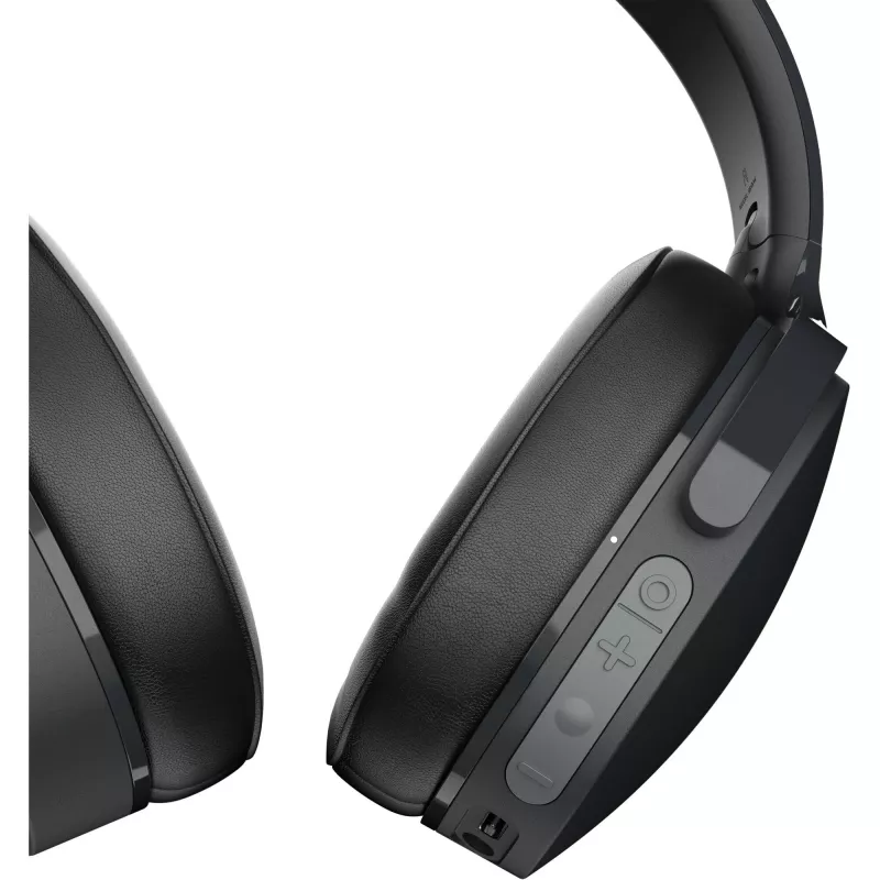 Austiņas virs auss Skullcandy Hesh Evo — vadu un Bluetooth 5.0, 36 h akumulators, USB-C, 3,5 mm, salokāmas, trokšņu slāpēšana, melnas