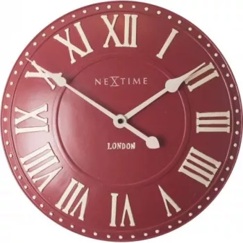 NeXtime klok 3083ro London Roman, Ø34.5 cm, sienas, sarkans/balts