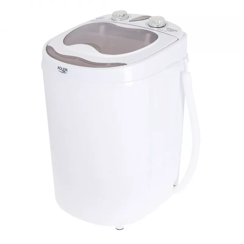Veļas mazgājamā mašīna ar augšējo ielādi Adler AD 8055, portatīva, 3 kg ietilpība, krēmkrāsa, rotācijas vadība, 150 W