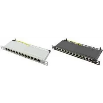 LogiLink 12 portu sadales panelis RJ-45, 0.5U, 25.4 cm (10 inch), pelēks RAL 7035