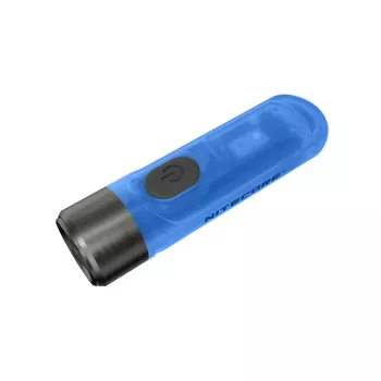 Atslēgu lukturītis Nitecore TIKI GITD BLUE — pelēks, USB uzlādējams, 1 lm, 55 mm, 12 g, IP66, triecienizturīgs