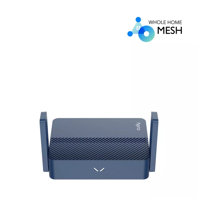 Pārnēsājamais maršrutētājs Cudy TR3000 AX3000 Wi‑Fi 6, Gigabit Ethernet WAN/LAN, USB-A, ārējās antenas, zils