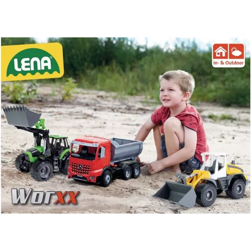 Lena WORXX Kravas automašīna 04610EC Pelēka Sarkana, ieteicamais vecums no 3 gadiem