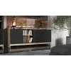 Cama PORTO 3D kumode 190x38x77 ozols/melns