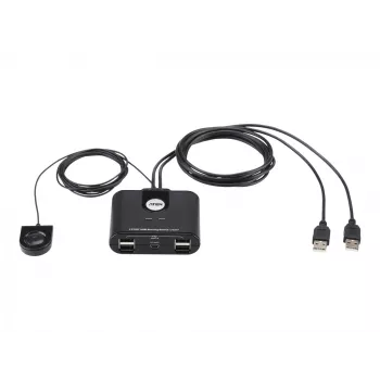 USB 2.0 2-portu perifērijas ierīču koplietošanas slēdzis ATEN US224AT — USB Type-A, 1,8 m kabelis, melns