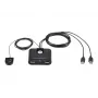 USB 2.0 2-portu perifērijas ierīču koplietošanas slēdzis ATEN US224AT — USB Type-A, 1,8 m kabelis, melns
