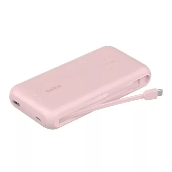 Belkin BPB024HQPK 10 000 mAh ārējais akumulators ar 20 W ātro uzlādi un iebūvētu USB-C kabeli